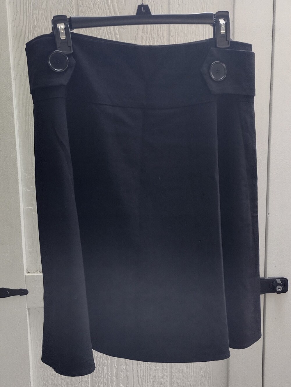 Spring Street Black A-Line Skirt with Button Waist Detail